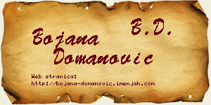 Bojana Domanović vizit kartica